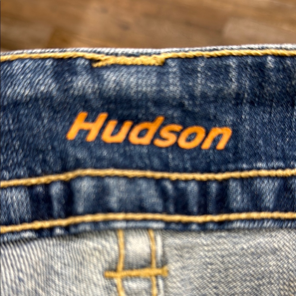 Hudson Jeans Blue Denim Pencil Skirt with Distressed Details, MADE IN USA, Sz 32 - Picture 8 of 11